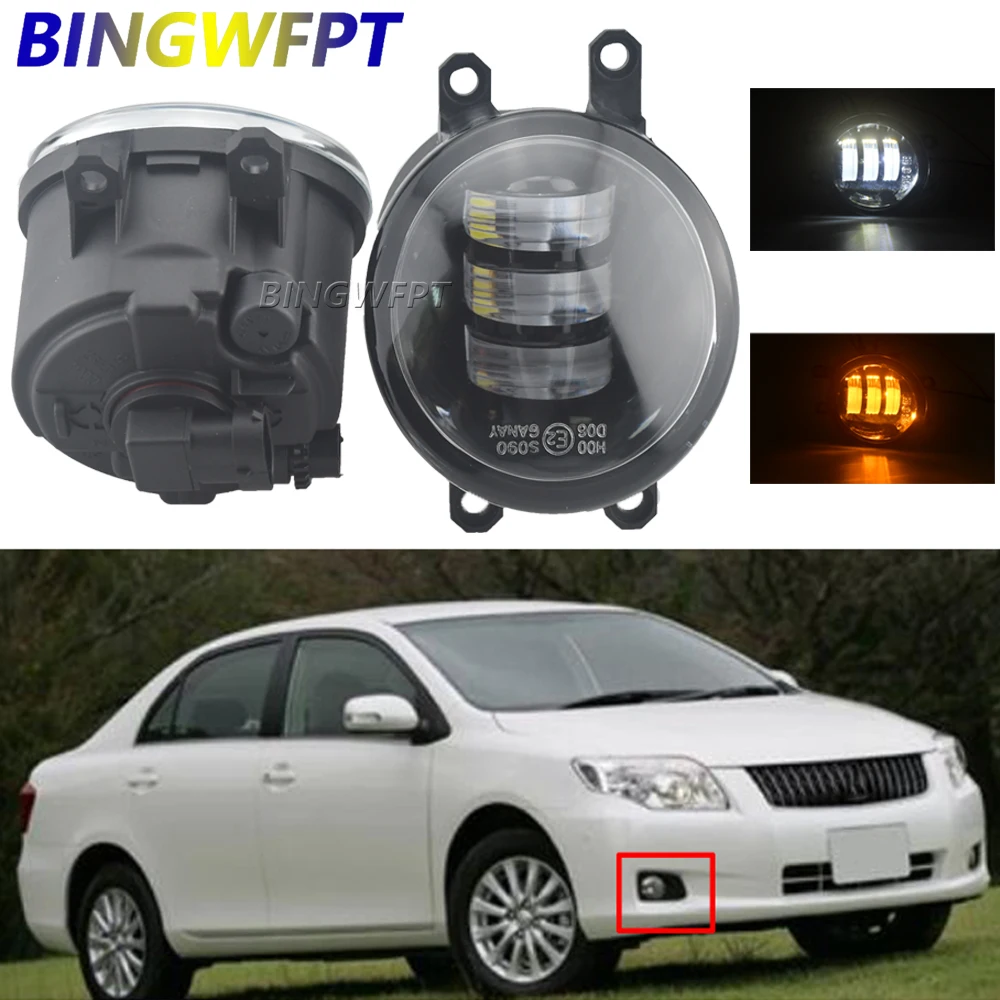 2 X Car Front Led Fog Light Headlight Daytime Running Lamp Drl For Toyota Corolla Axio/fielder