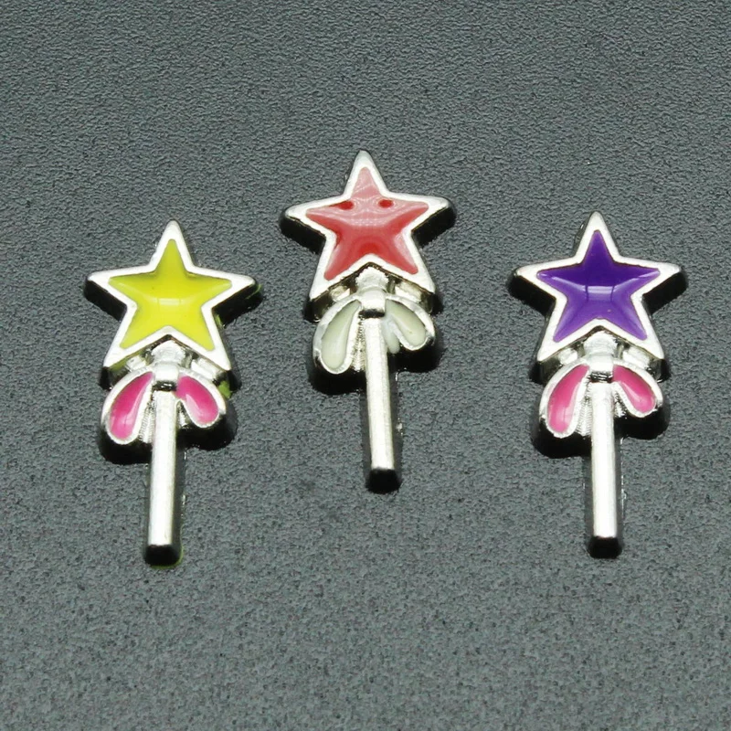 

Hot Selling 20pcs Silver Magic Wand Floating Charms Living Glass Memory Lockets Necklace DIY Jewelry Accessory