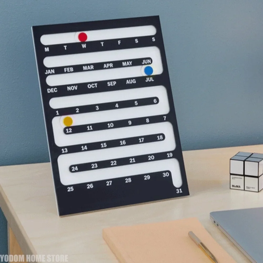 Calendario perpetuo acrilico nordico - Ornamento creativo per decorazioni per la casa e desktop a parete per soggiorno e camera da letto - immagine 3