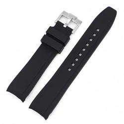 Premium Sport Diving Silicone Watch Band - Rubber Strap in Various Sizes (18/19/20/21/22mm) - 18mm (Black)