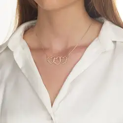 Custom Multiple Name Heart Necklace Women Girl Jewelry Personalized Stainless Steel Nameplate Pendant Necklace Best Gift for her