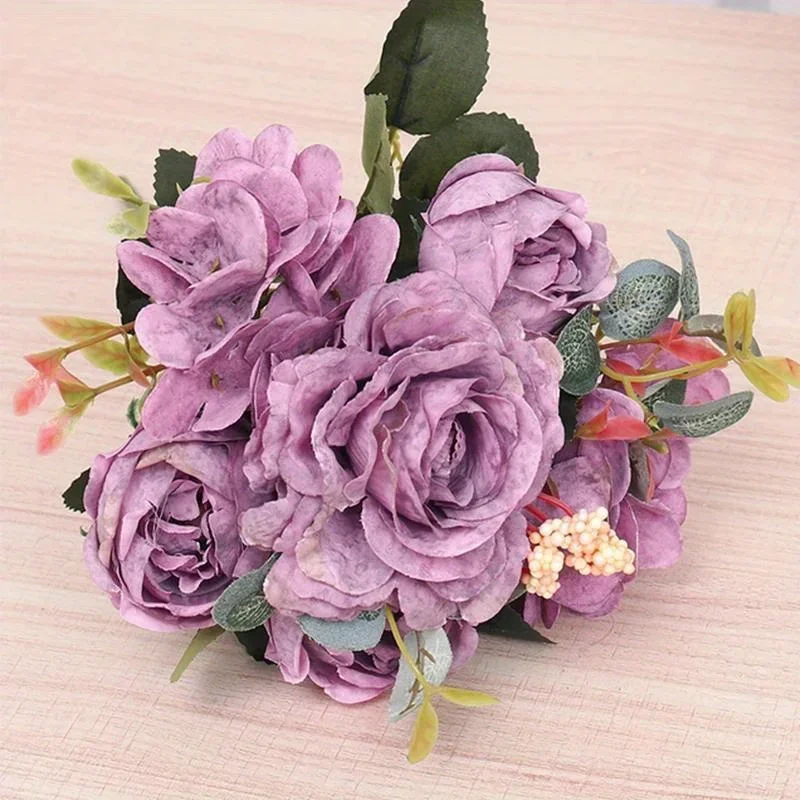 Peony Artificial Flower Decoration Bouquet Wedding Party Bride Holding Flowers Home Arrangement Fake Flowers