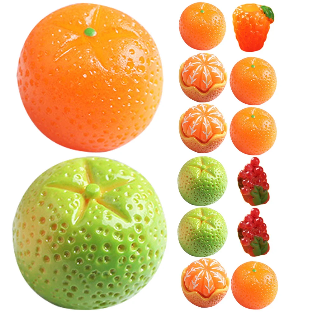 

25 Pcs Emulational Fruit Toys Decor Simulated Ornaments Resin Charms Window Patch