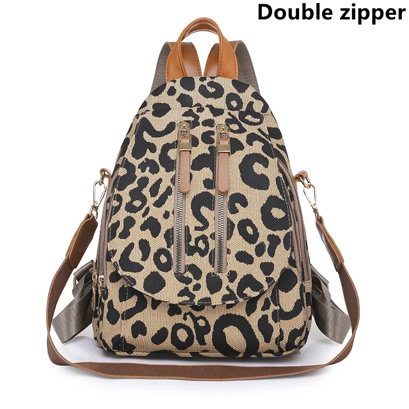 most stylish backpacks Fashion Leopard Print Womens Backpack Multifunction Shoulder Bags 2022 New High Quality Soft Pu Leather Travel Women Handbags elegant backpack