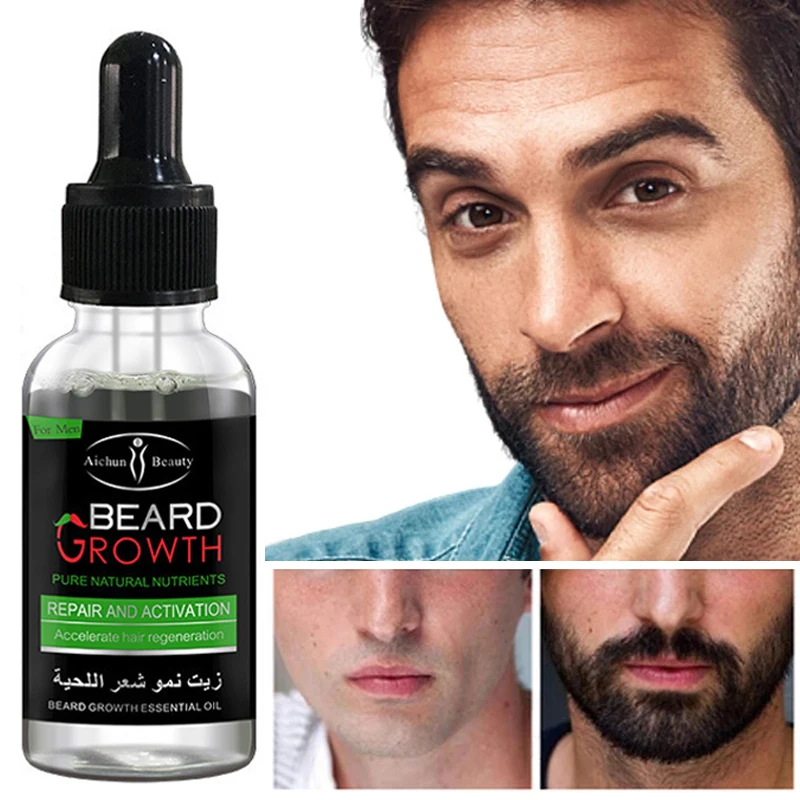 

Men Beard Essential Oil Serum Beard Axillary Chest Hair Growth Fast Enhancer Treatment Alopecia Longer Thicker Hair Care 30ml