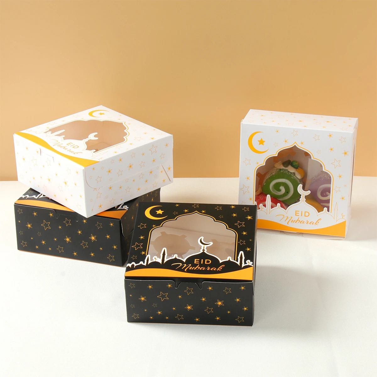 1Pcs Eid Mubarak Gift Box Candy Cake Chocolate Packaging Box Ramadan Kareem Home Decoration 2024 Islamic Muslim Party Supplies