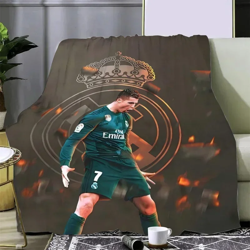 Football star printed picnic blankets r-ronaldo m-massis warm blanket soft and cozy blanket home travel birthday gift 2