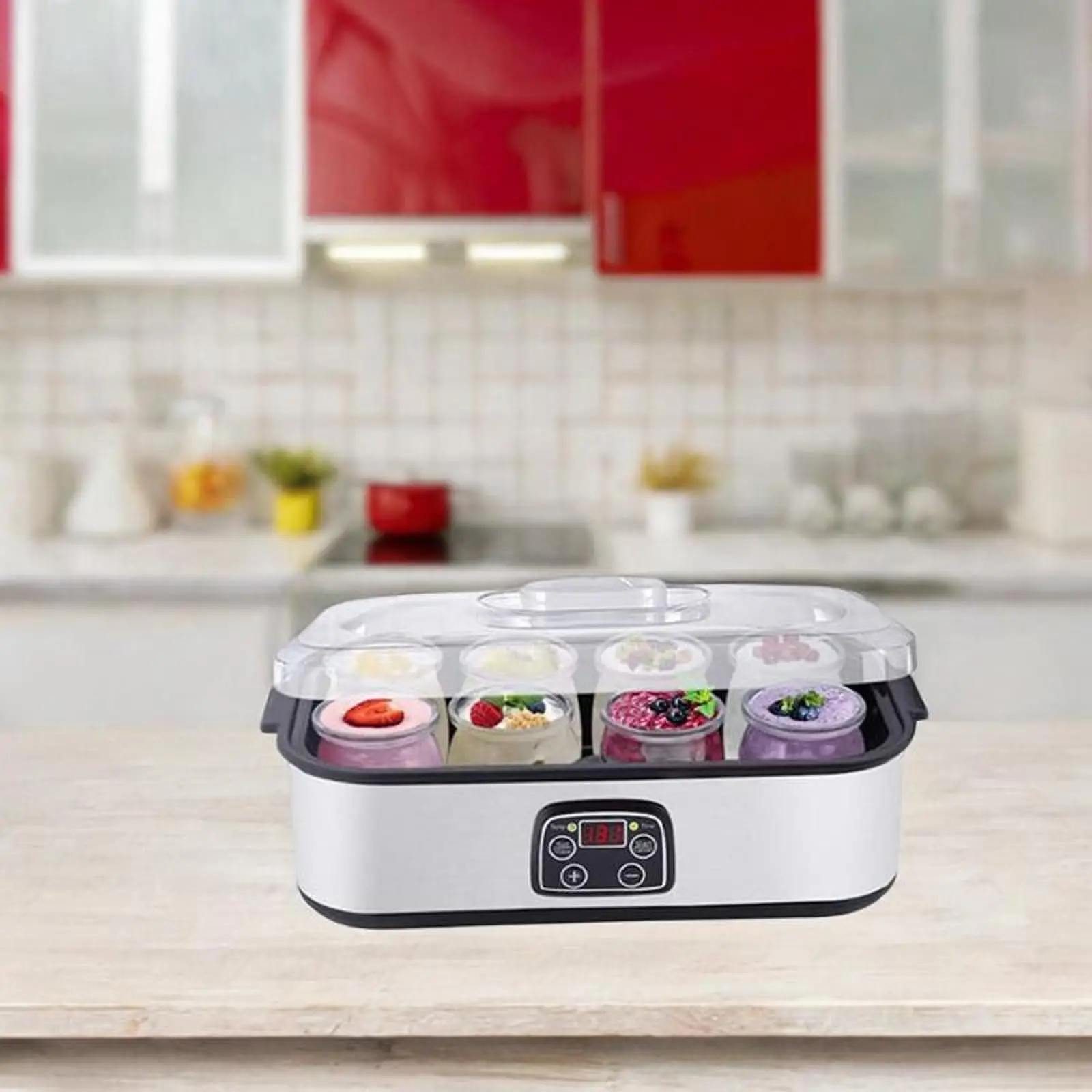 Automatic Yogurt Machine Treats Homemade Yogurt Professional Ice Cream Pudding Maker with 8 Jar Smoothie and Jam Machine
