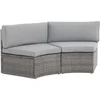 Half moon shaped courtyard outdoor sofa, 2-piece hair vine segmented set, with gray cushion 2
