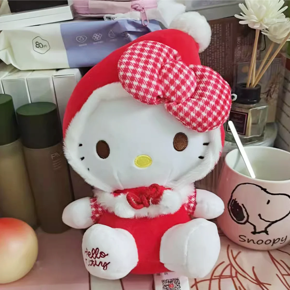 

Подушка Sanrio из натурального мультфильма «Hello Kitty», 20 см, плюшевые игрушки, мягкие набивные куклы для детей, подарок на день рождения, Рождество, Новый год