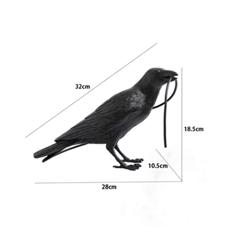 Resin Lucky Bird Crow Wall Lamp LED Decorative Wall Light for Bedroom Living Room Home Decoration with Free Bulb