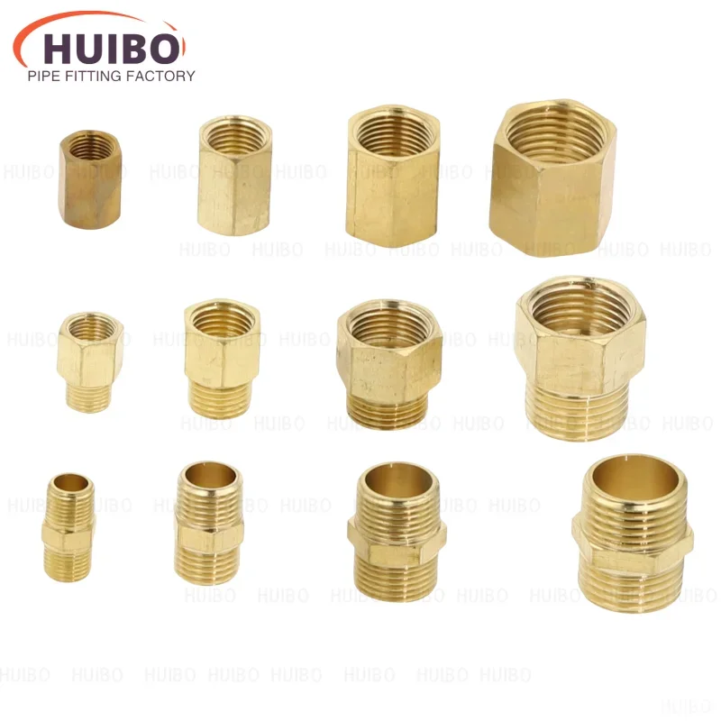 Brass Pipe Hex Nipple Fitting Quick Coupler Adapter 1/8 1/4 3/8 1/2 3/4 1 BSP Reducing Hexagon Bush Bushing