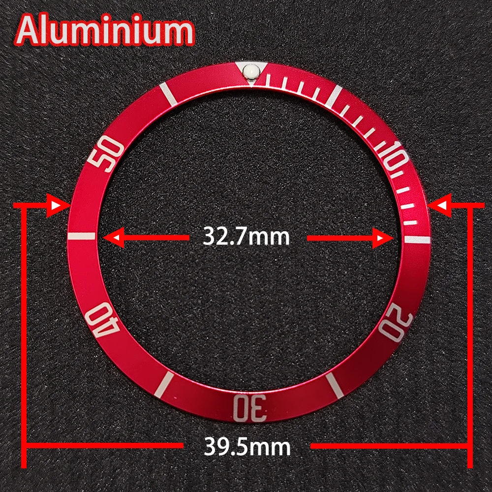 Enhanced Green Luminous Aluminum Watch Bezel - Tilted Style, 39.5mm