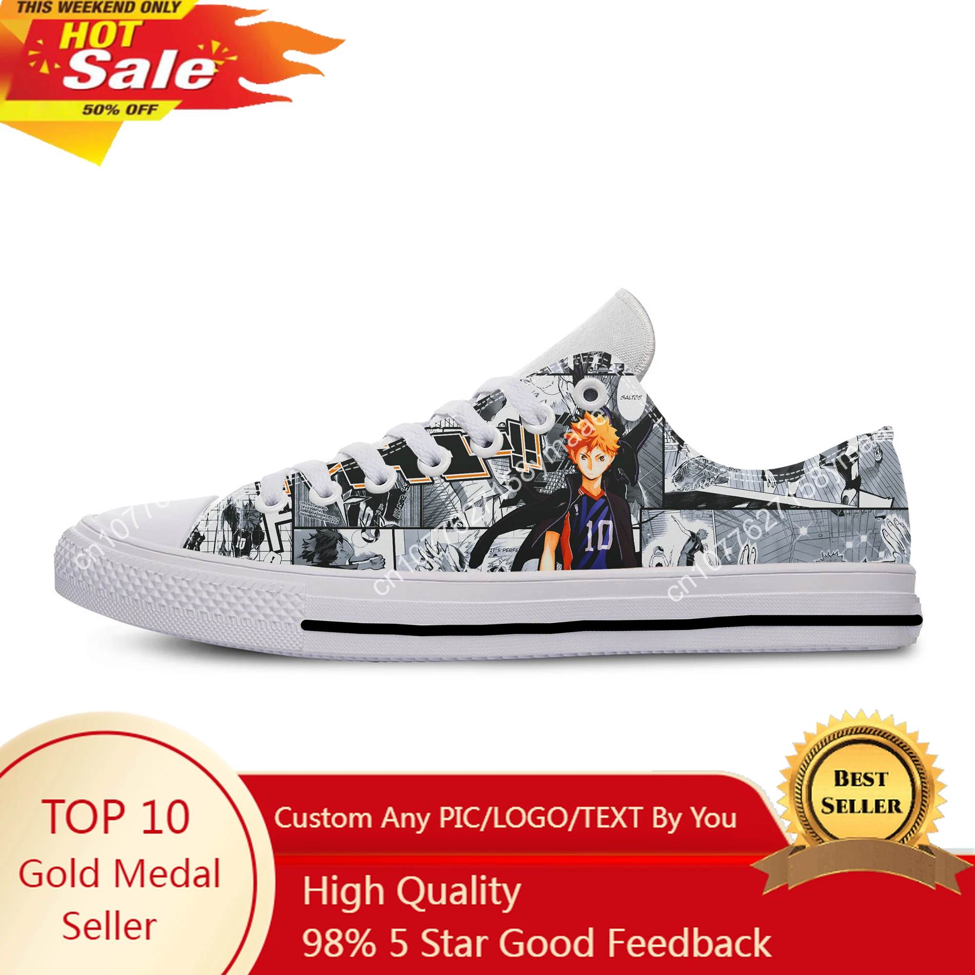

Summer Anime Manga Haikyuu Hinata Shoyo Kuroo Casual Shoes Low Top Breathable Men Women Fashion Sneakers Classic Board Shoes