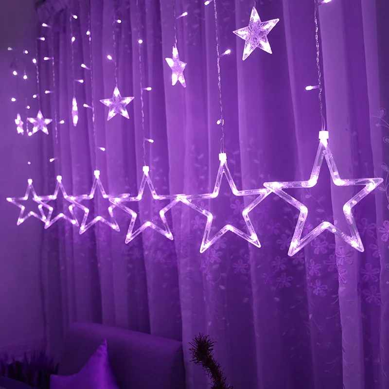 Christmas Fairy Lights 2.5m Led String Lights Star Garland on Window