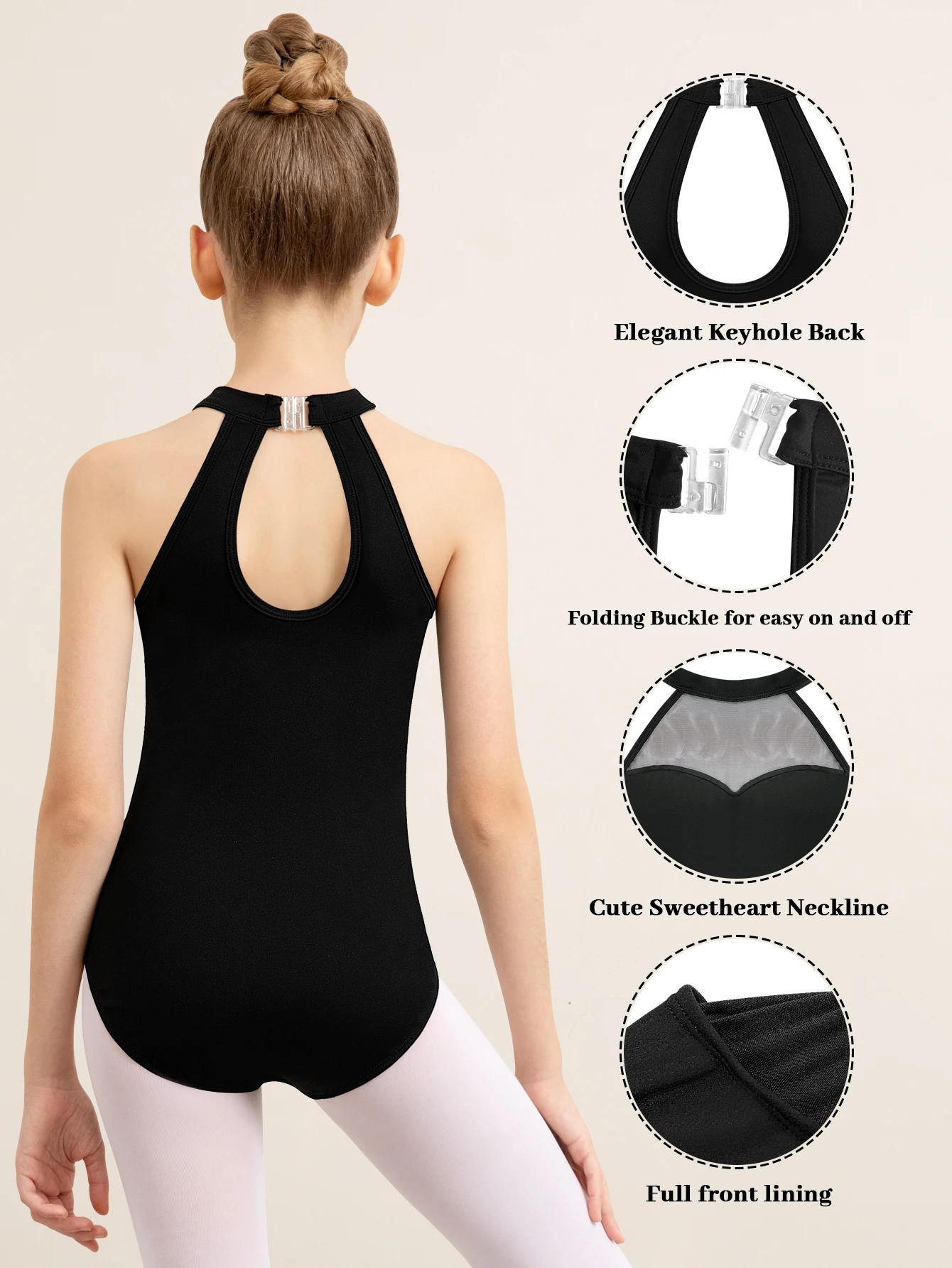 Girl's Ballet camisole leotard Toddler water-drop back gymnastic leotard Kids SleevelessTank Dancewear