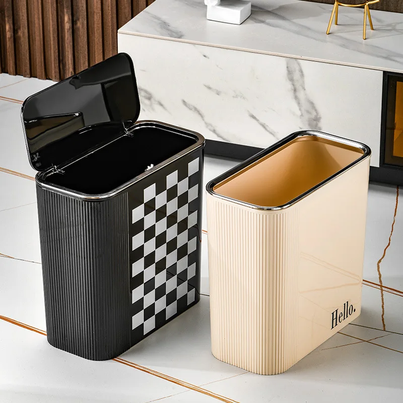 

High Value Large Thickened Trash Can, Household Trash Can, Living Room, Office Bomb Lid, Toilet Trash Can