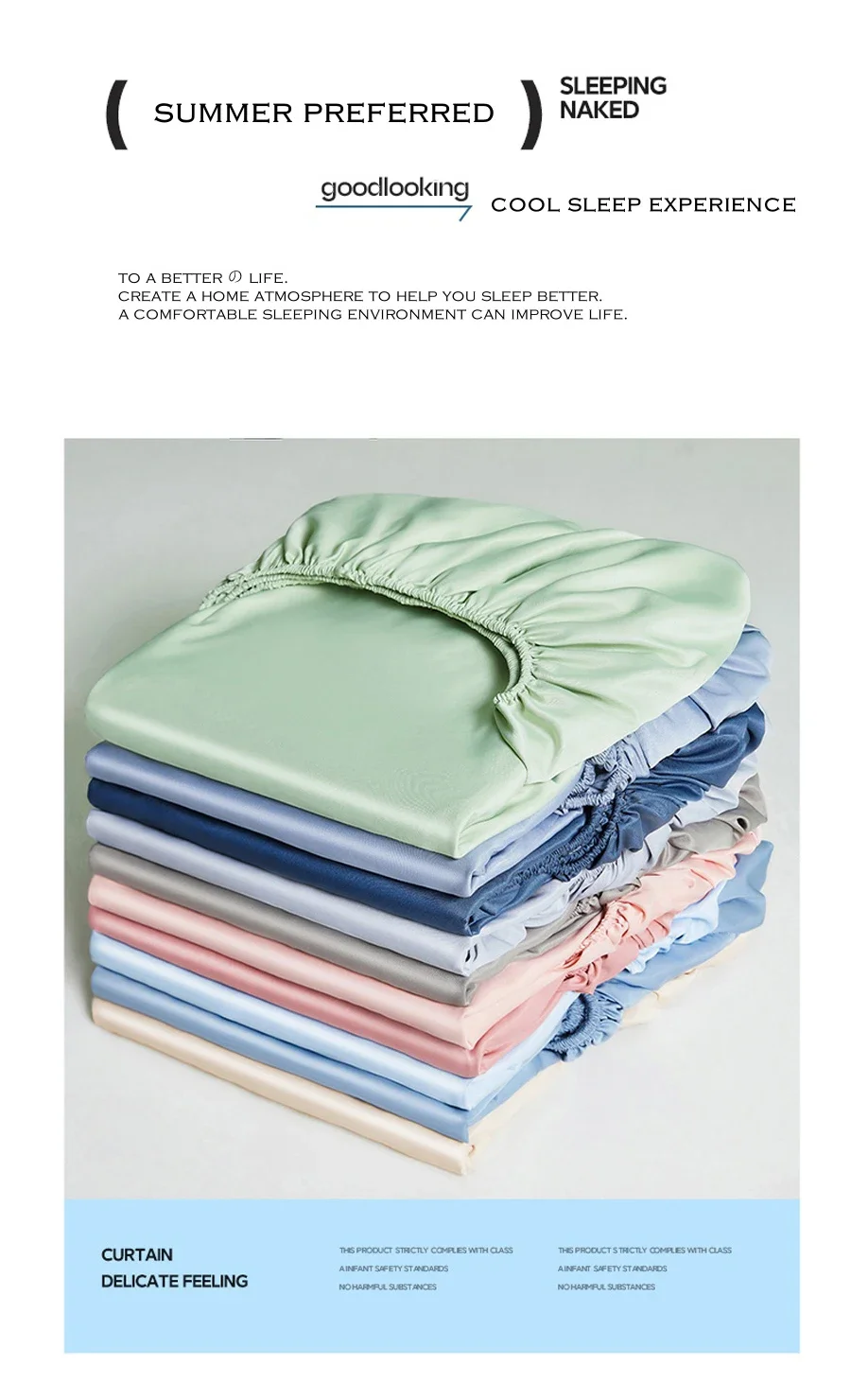 WASART Glatter Satin-Rayon-Spannbettlaken, Matratzenbezug, Sommer-Tagesdecken, solide, seidige Stickerei, Paar, luxuriöses Doppelbett, Bettlaken – Detail 2