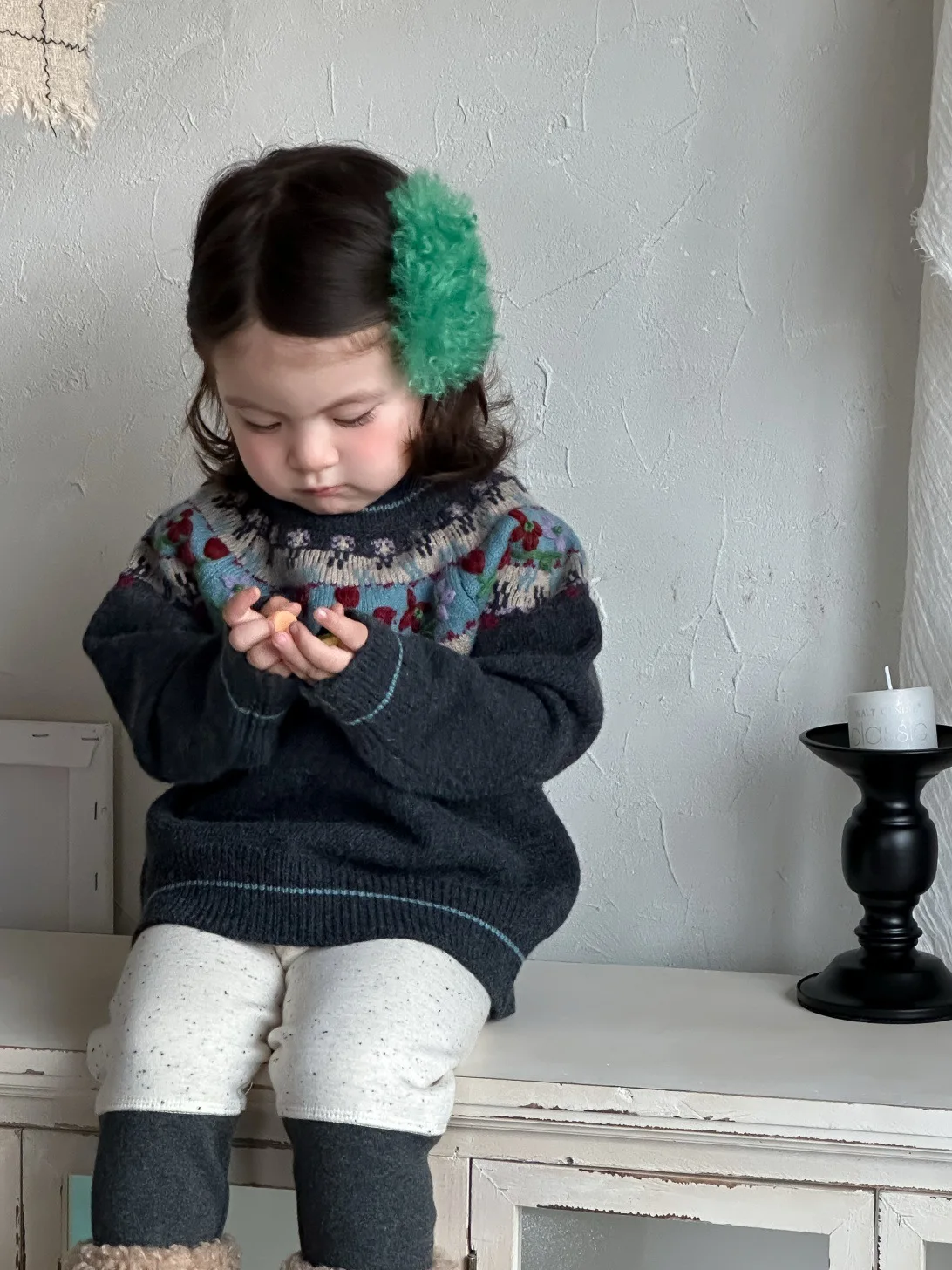  여아 캐주얼 스웨터  남아 두꺼운 따뜻한 풀오버 아동복 2025 겨울 신상  긴팔 니트 스웨터 면