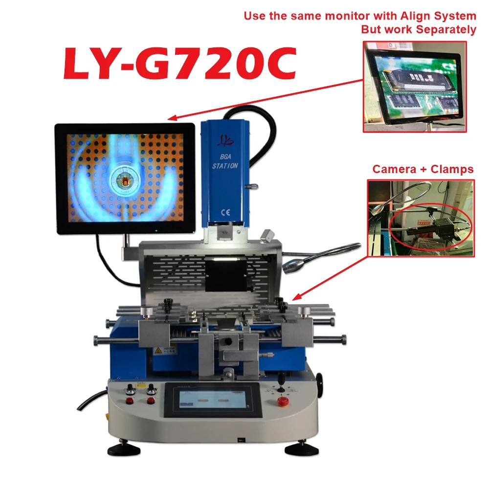 G720C 반자동 정렬 BGA 재작업 스테이션 5300W 칩 수리 기계 추가 CCD 카메라가 장착된 PCB 납땜 기계