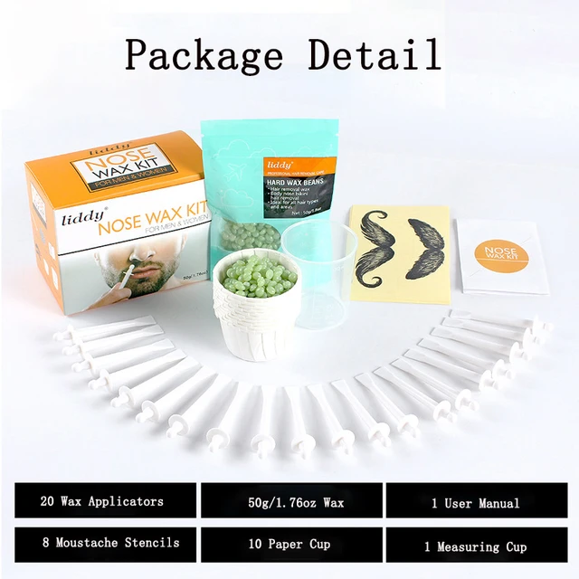 LIDDY Nose Ear Hair Removal Wax Kit Painless & Easy Waxing 50g