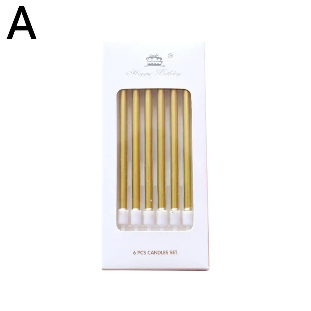 Description Picture 2 of item6pcs Colored Candle Birthday Decoration Baby Shower Cake Decor Gender Reveal Cake Toppers Wedding Christmas Partyneeds