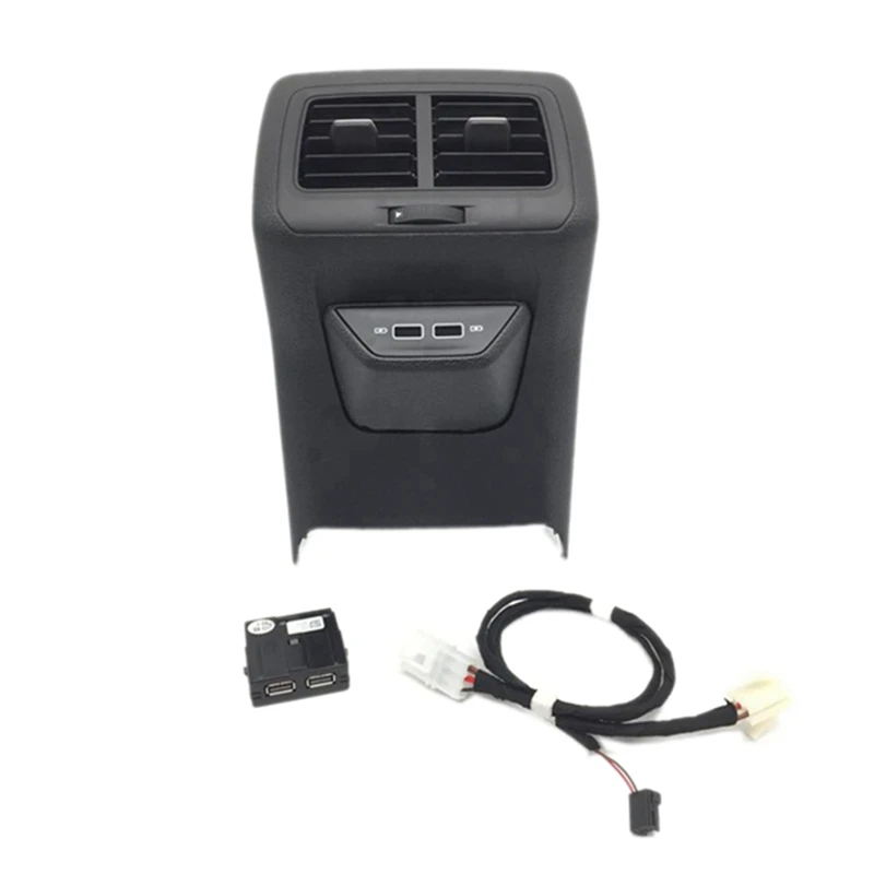 

Car Rear Air Vent Outlet With Double Charger Center Armrest USB Charging Adapter Cable For Vw Golf 7 MK7 7.5 5GG864298B