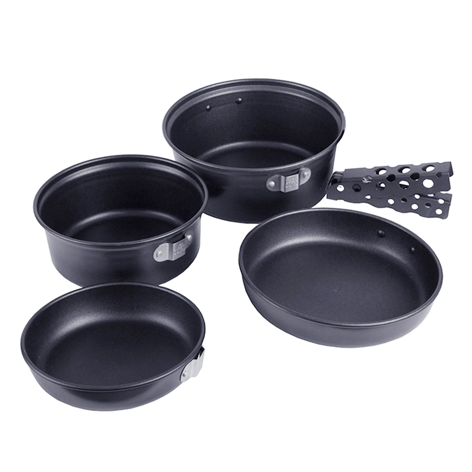 

4pcs Outdoor Camp Plates And Pans Sets Nonstick Backpacking Picnic Cooking Ultra-lightweight Portable for Camping Picnic Cooking