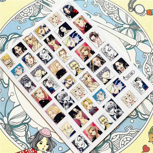 TSC-119 TSC-282 TSC-130  Japanese hot blooded anime 3D Back glue Nail Art Stickers Decals Sliders Nail ornament decoration TSC-128 N