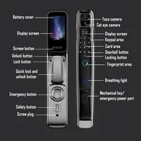 Wifi Tuya APP Face Recognition Smart Door Lock With Camera Video Call Voice Intercom Digital Door Lock Automatic Door Lock 4