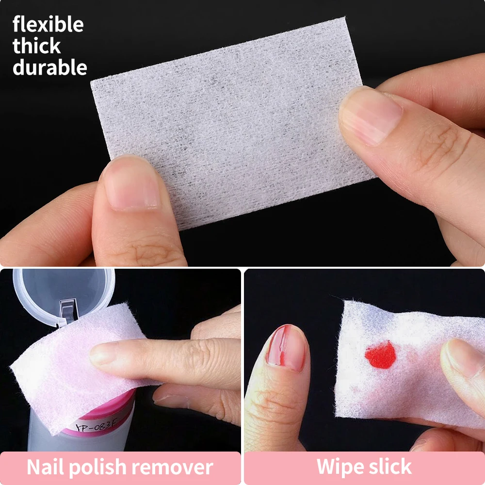 100/500/600/1000Pcs Professional 100% Nail Cotton Pads White Gel Polish Remover Paper Lint-Free Wipes Manicure Cleaning Tools *& 3