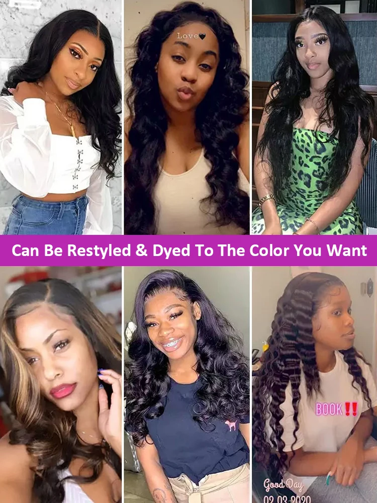 30 40 Inch 360 13x6 Body Wave Lace Front Human Hair Wigs Brazilian Loose Water Wavy Human Hair Lace Frontal Wigs For Black Women