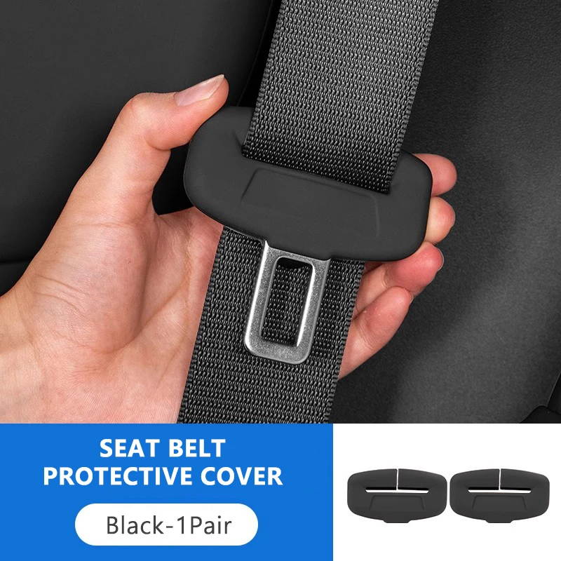 2-Pack Full-Wrap Rubber Seat Belt Buckle Protectors - Universal Fit
