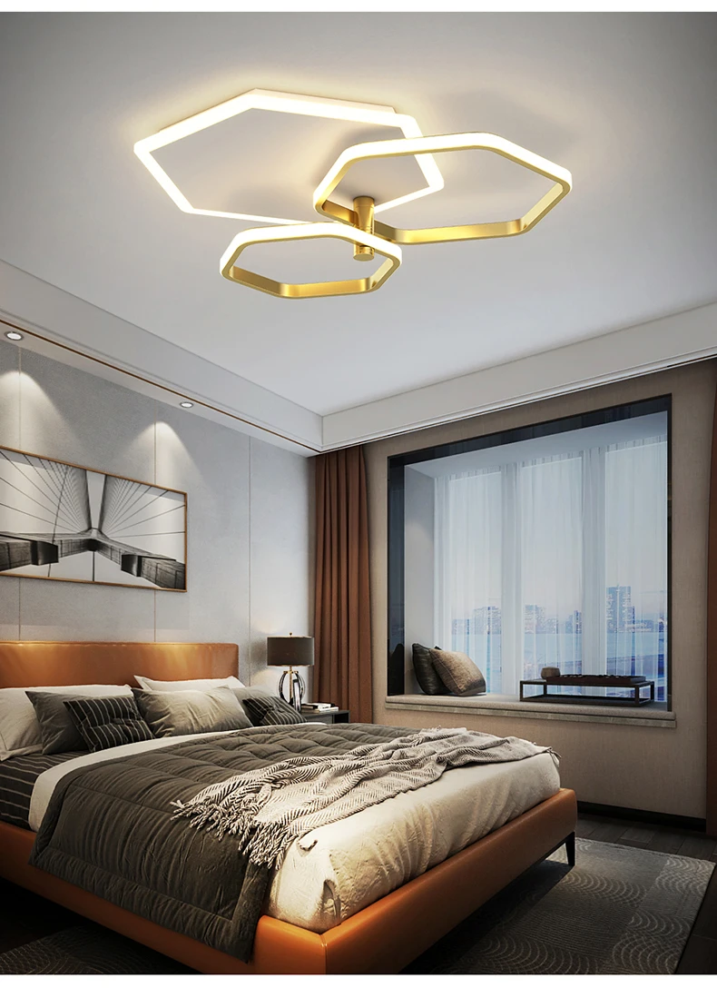 chandelier light 2022 Modern Led Chandelier For Living Room Bedroom Dining Room Kitchen Lounge Ceiling Lamp Geometry Design Remote Control Light wayfair chandeliers