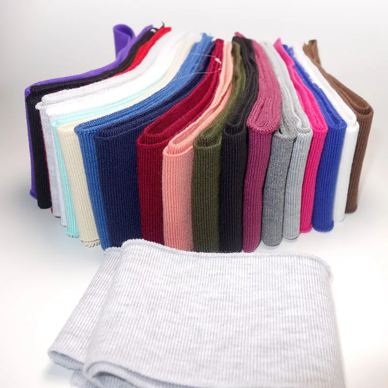 High Elastic Knitted Rib Polyester Yarn-dyed Knitted Threaded Hem for Cuffs Neckline Clothes DIY diy knitting kit