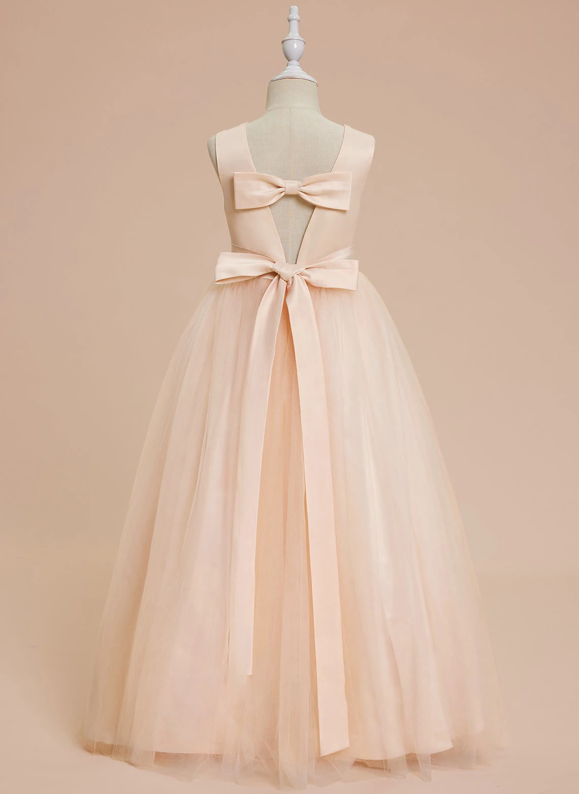 YZYmanualroom A-line Scoop floor satin/sheer floral girl dress/wedding party dress/floral girl dress/custom dress