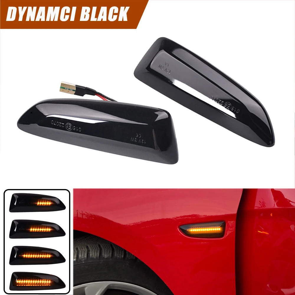 2PCS Led Dynamic Side Marker Turn Signal Light Sequential Blinker