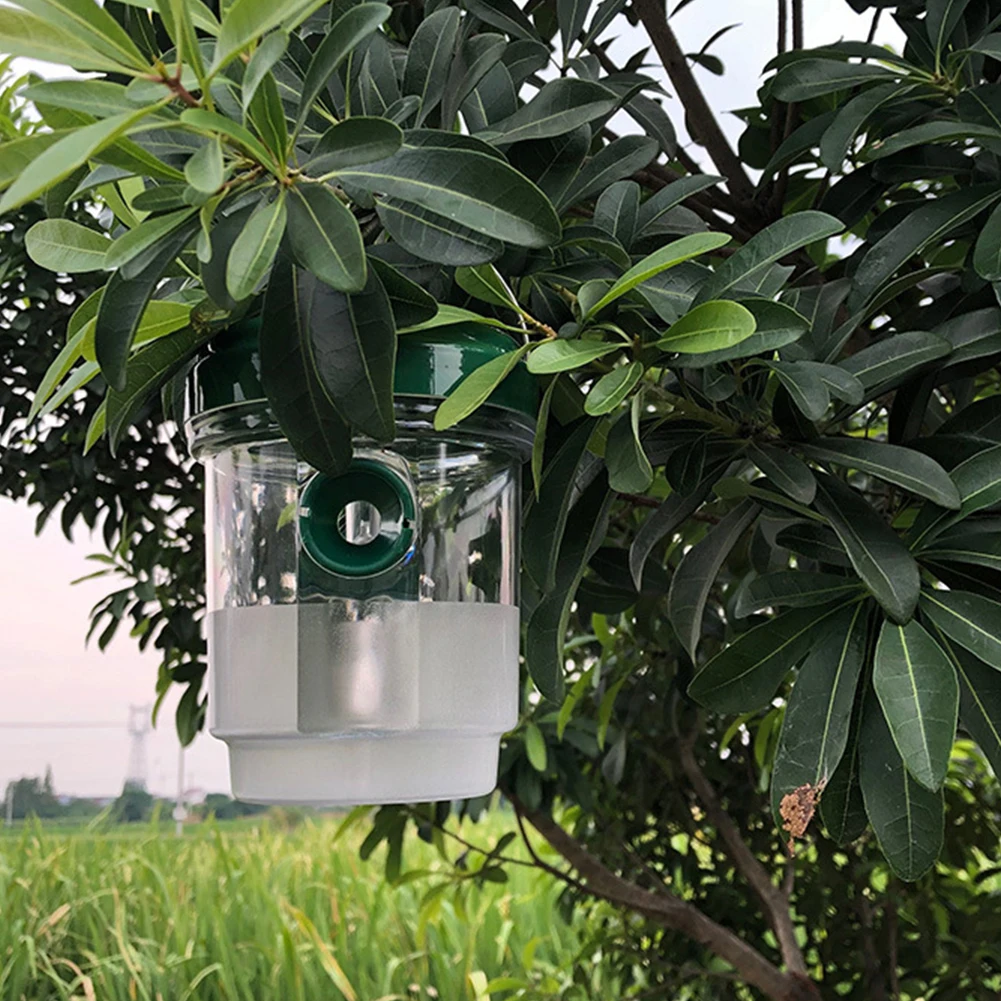 2Pcs Solar Wasp Trap Solar Powered Bee Traps Waterproof hanging Hornet Killer with LED Light Outdoor Wasp Deterrent for Outside