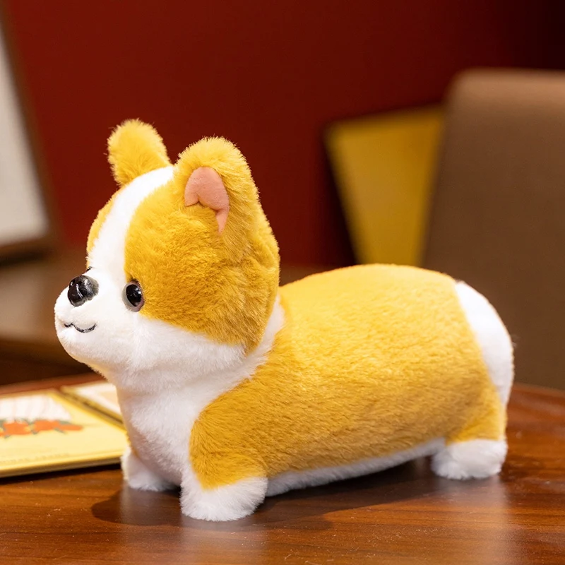 Hot Lifelike Corgi Dog Plush Toy Stuffed Animal Cute Simulation Puppy Inu Fluffy Appease Baby Doll Gift for Children Birthday