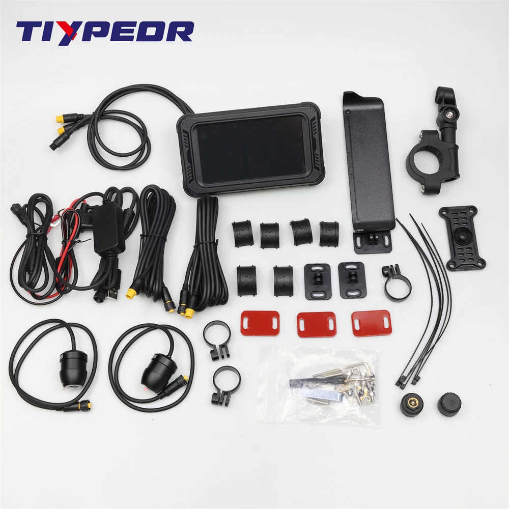 TIYPEOR GPS Navigation Motorcycle IPX7 Waterproof With Moto TPMS Monitor System Carplay Display Screen Portable Android Auto