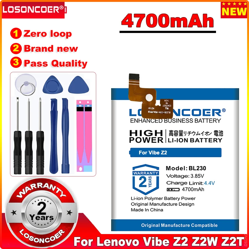 

LOSONCOER 4700mAh BL230 Battery for Lenovo Vibe Z2 Z2T Z2W