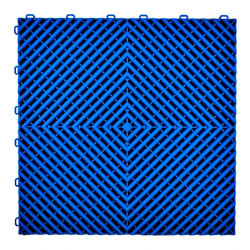 Interlocking Water Diamond Floor Mats - Durable Plastic for Garages and Car Washes