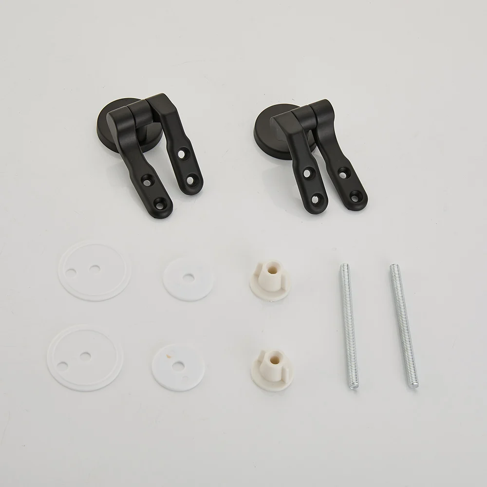Universal Toilet Seat Hinges Replacement Hinges Set Toilet Lid Accessories Repair Kit Fits Most Seats Cover Lid Gold Black