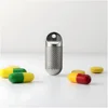 Portable Tiny Pill Organizer for Travel Purse Pocket,Titanium Pill Case Waterproof Pill Container with Stainless steel keychain 2