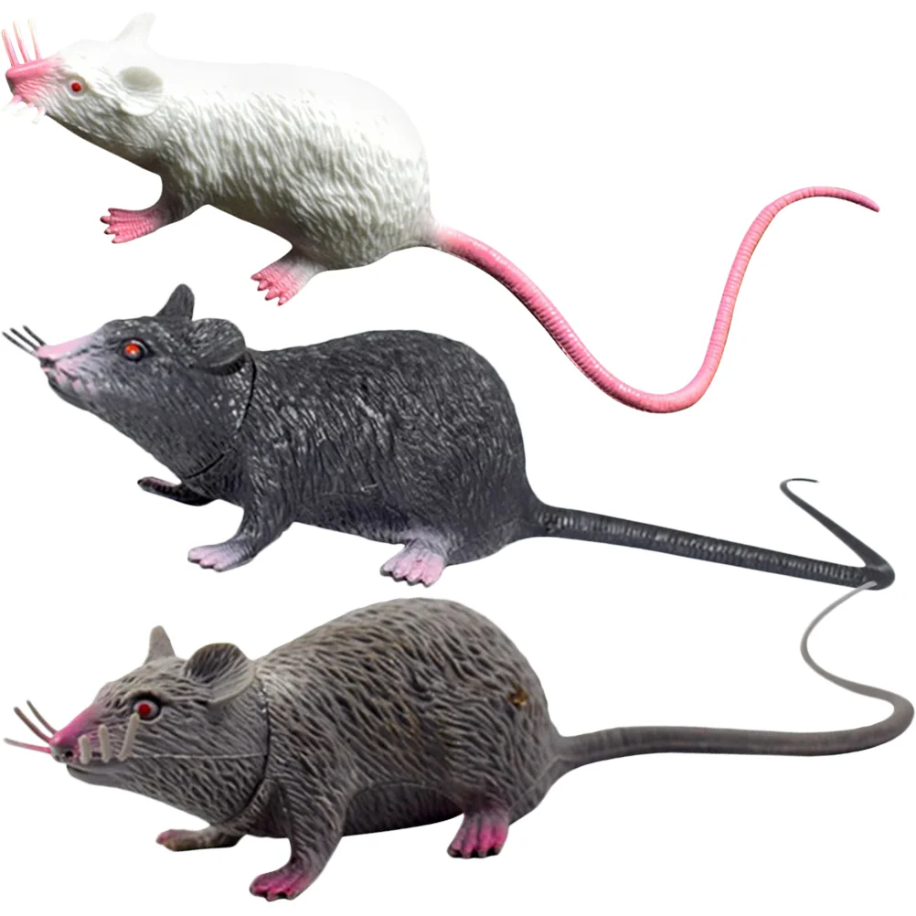 

Fake Small Rat Lifelike Mouse Model Scary Trick Prank Toy Halloween Party Horror Jokes Novelty Funny Toys