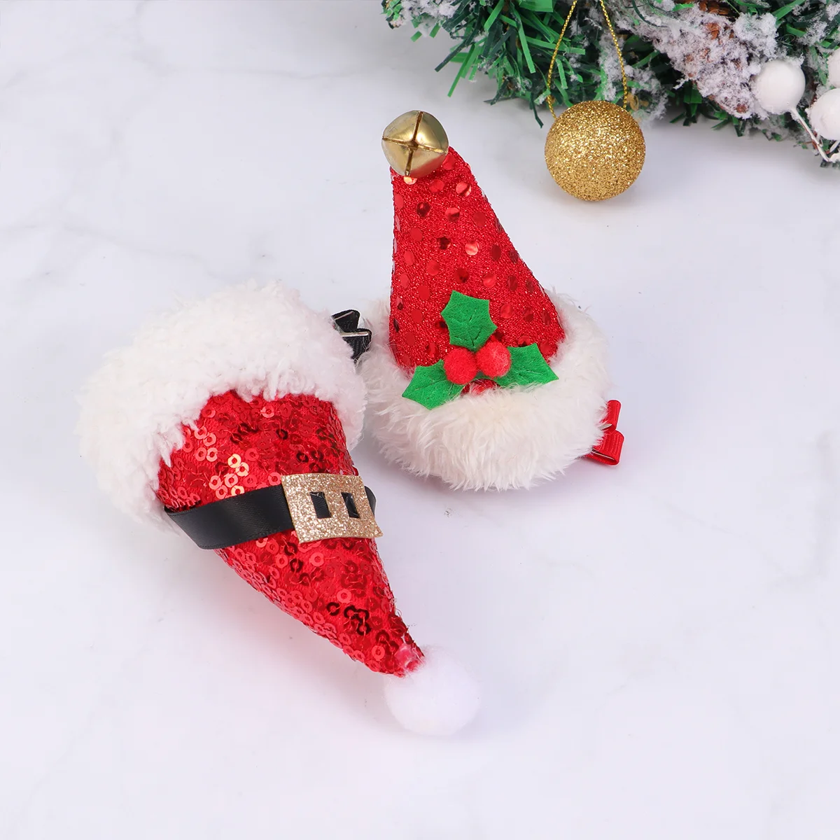 

2 Pcs Hair Pin Hat Clips Party Accessories Christmas Hairpins Elk Alligator Child