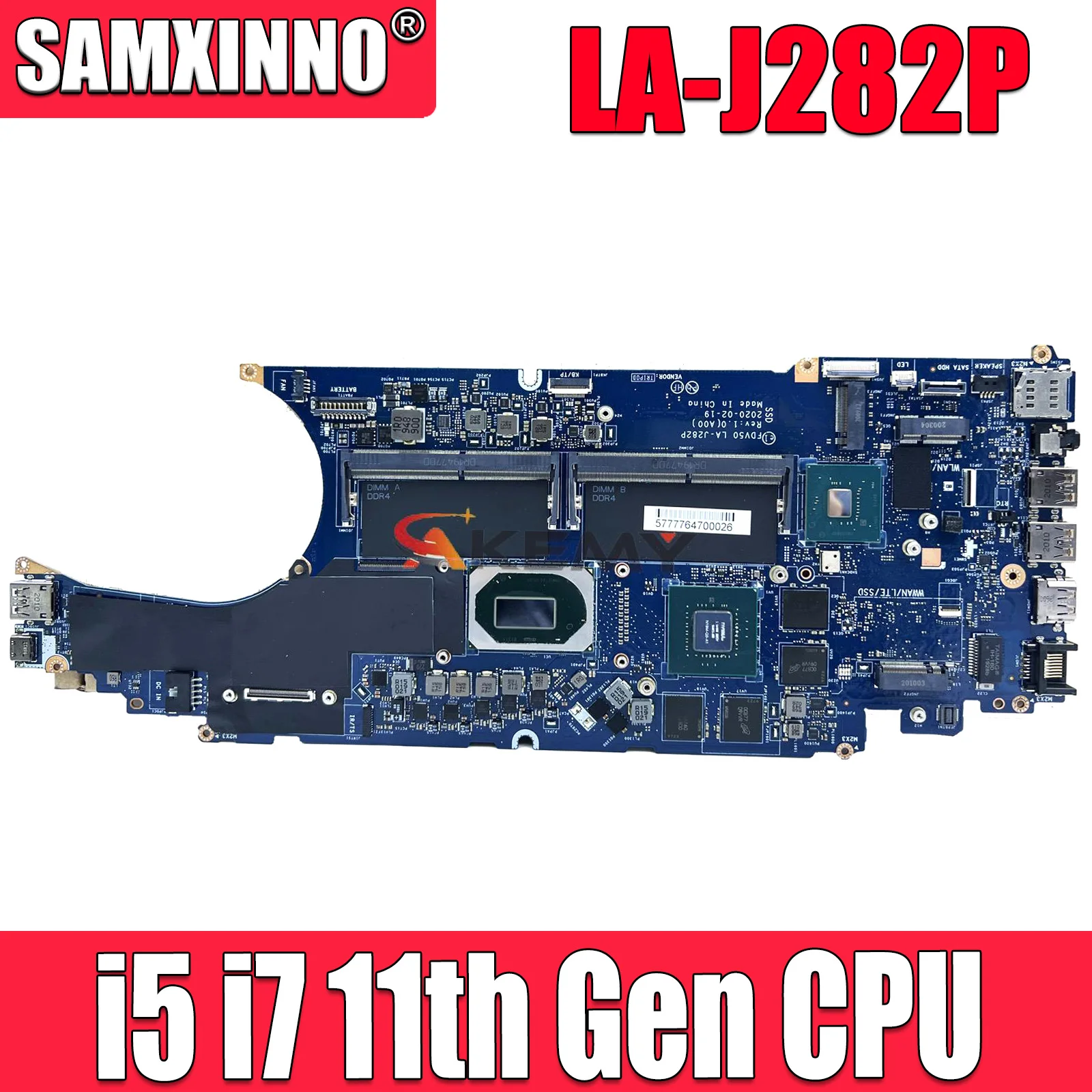 

CN-033T3Y CN-0JNTPG For Dell 3551 With i5-10400H I7-10750H CPU Mainboard FDV50 LA-J282P Laptop Motherboard N19M-Q3-A1 100% Test