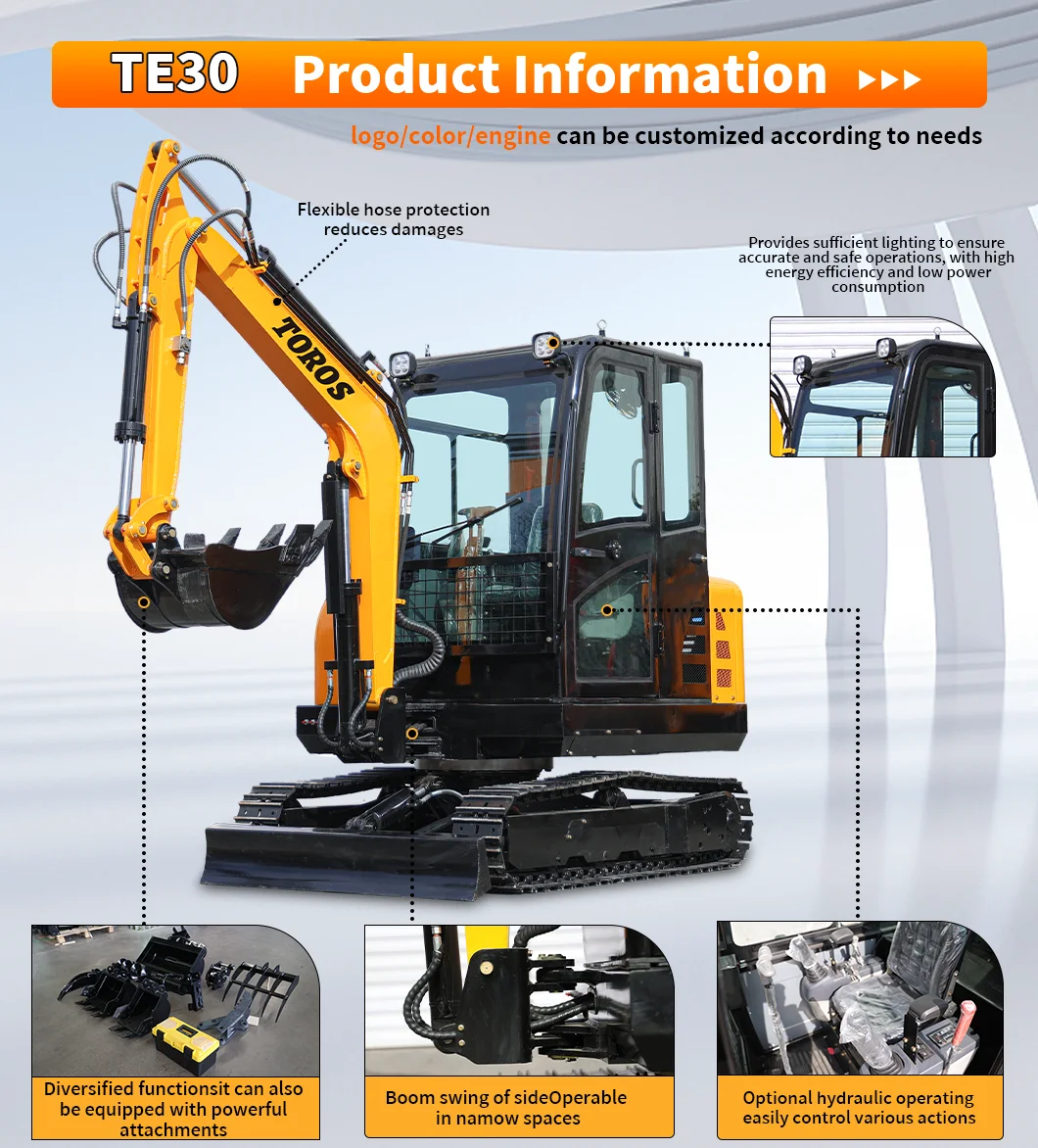 Günstiger Preis: Kundenspezifischer Mikro-Raupenbagger im Angebot – Kleiner 2,5-Tonnen-Kompakt-Hydraulikbagger – Detail 9