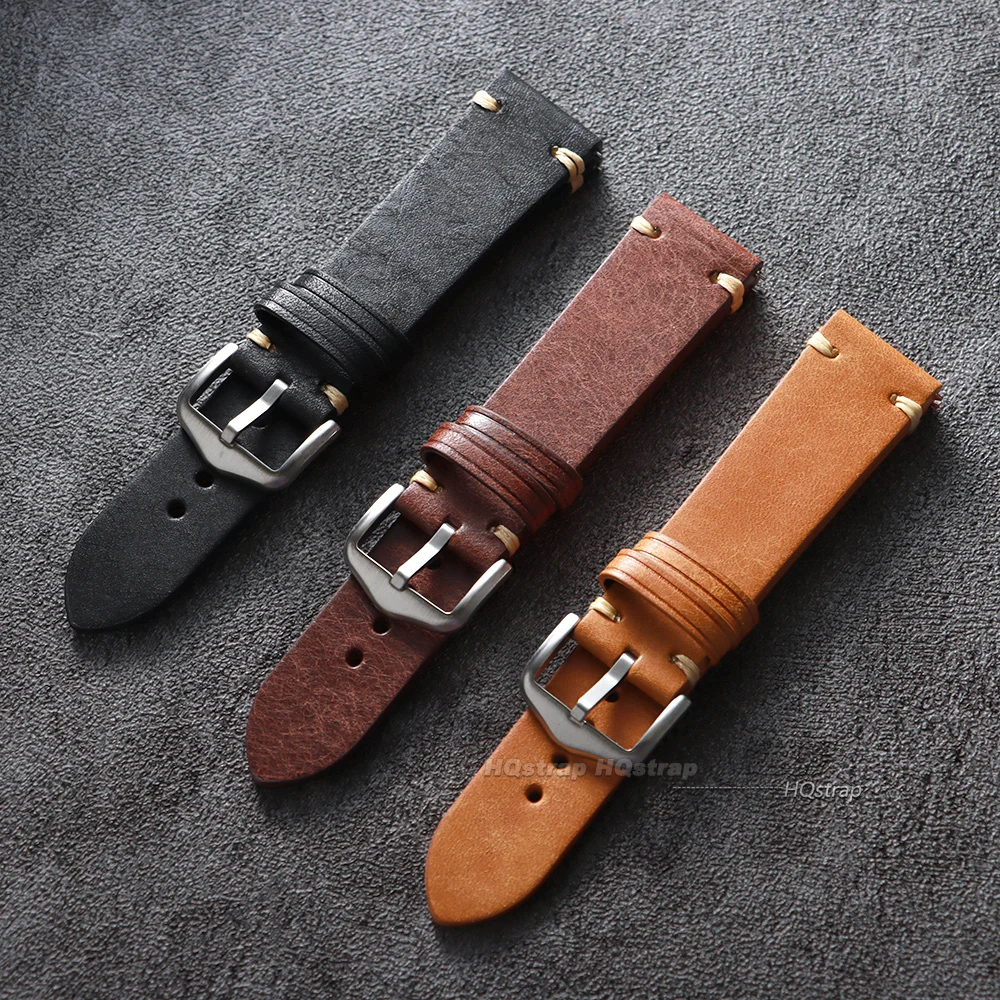 Artisan Genuine Leather Watchband with Quick Release