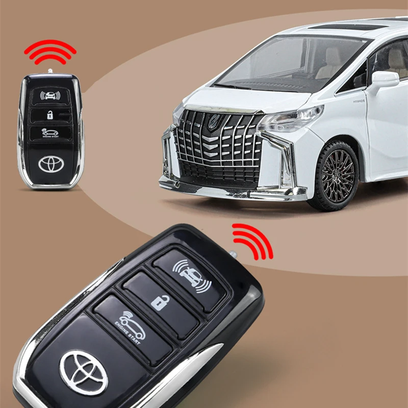 1:24 Key version Toyotas Alphard MPV Alloy Car Model Diecasts Metal Toy Vehicles Car Model Simulation Sound and Light Kids Gifts 2